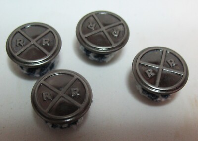 Salvaged Lot of 4 Railroad Hammer-On Stud Buttons