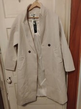 Allegra K Women's Notched Lapel Double Breasted Raglan Winter Coats xs
