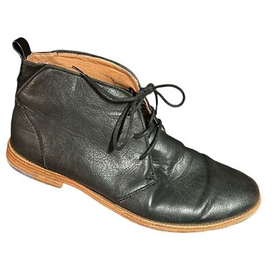 Topman Men s Black Leather Lace Up Ankle Boots Size 41