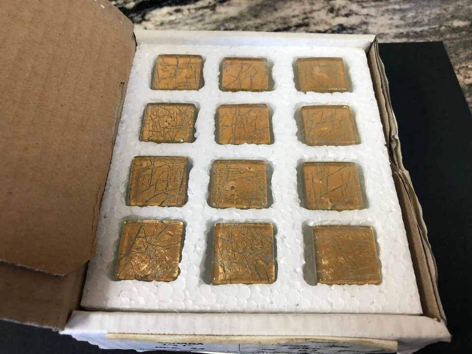 1x1瓷砖意大利金属玻璃裂纹背溅口音撒哈拉金1盒 — 第 3/4 张图片