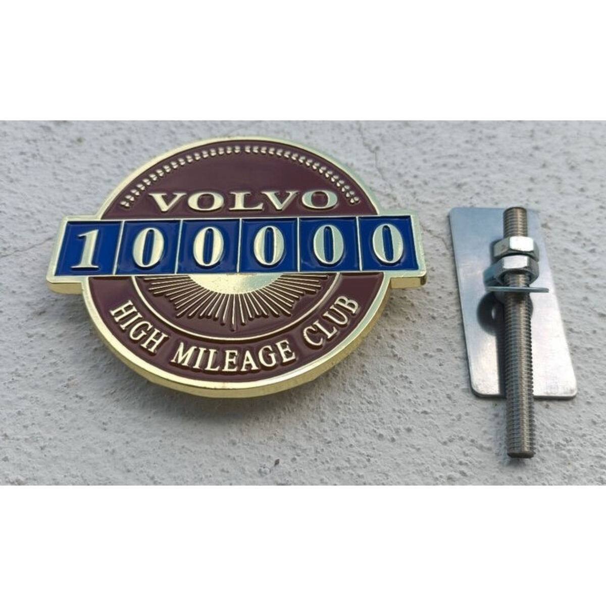 Volvo High Mileage Emblem Metal Badge 100K 200K 300K Club Bolt-On 