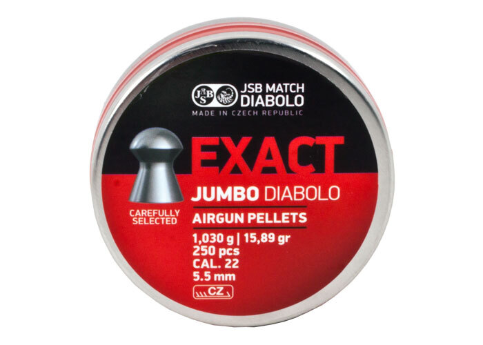 JSB Match Exact Jumbo Diabolo Pellets .22 Cal 15.89 Grains Domed