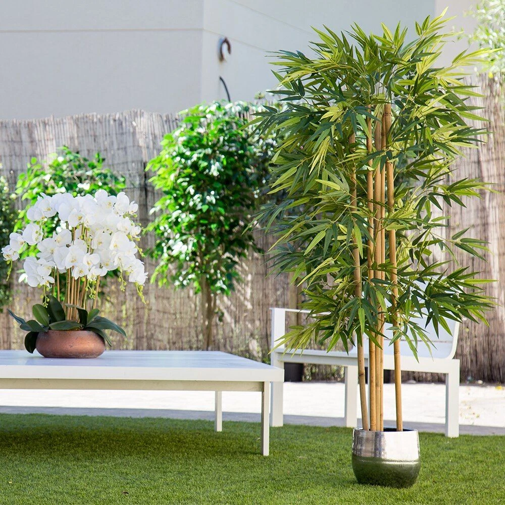 Artificial Plant Tree With Natural Logs Bamboo Ficus Wisteria Home  Decorations | eBay