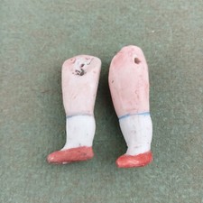 Antique Bisque Dollhouse Doll Legs, Marked "9771 5/0", Germany, 1.5" / 38mm