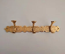 Handcrafted Double Brass Hooks, Moroccan Style Bathroom Brass Hooks.