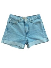 Vintage 90s London Jean Shorts Women Blue Light Wash Denim Size 25 High Waisted