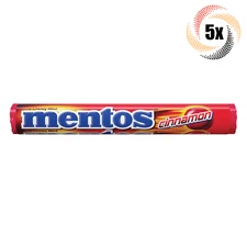 5x Rolls Mentos Cinnamon Flavor Chewy Mints | 14 Mints Per Roll | 1.32oz |