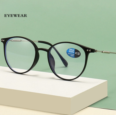 Round Retro  Blue Light Blocking Reading Glasses For Men Wome Presbyopic Readers