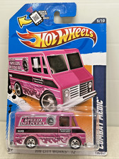 Hot Wheels Speedy Delivery Van Combat Medic Pink 2011 Hw City Works New Sealed