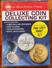 Deluxe Coin Collecting Kit includes Coin Book, Holder ,Keychain, 3 Large Folders
