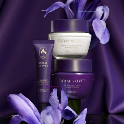 Oriflame Royal Velvet  Tages Nacht Augen creme Iris Amethyst Top Pflege ab 40+