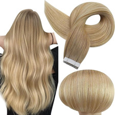 Ombre Tape in Hair Extensions Real Human Hair Color 6/27/60 Balayage Blonde Invi