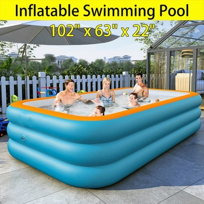 Family Inflatable Swimming Pool for Kids Adults Thickened Large 102'' x 63'' x 22''