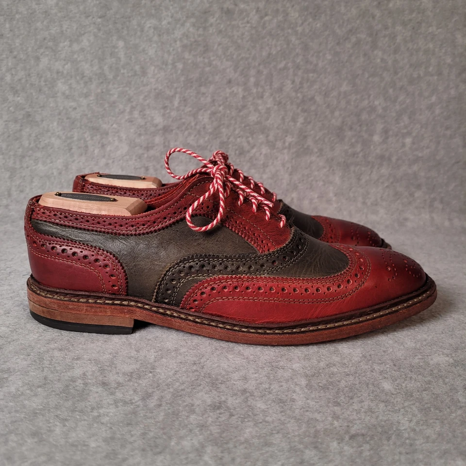 Sapato Oxford Masculino Allen Edmonds Jingle Bell Mok Ponta de Asa 6.5 Espectador Couro EUA - Imagem 2 de 4