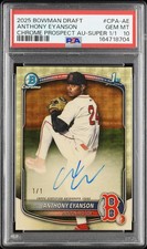 Marketplace image: 2025 Bowman Draft - Anthony Eyanson 1st Chrome Superfractor Auto 1/1 - PSA 10