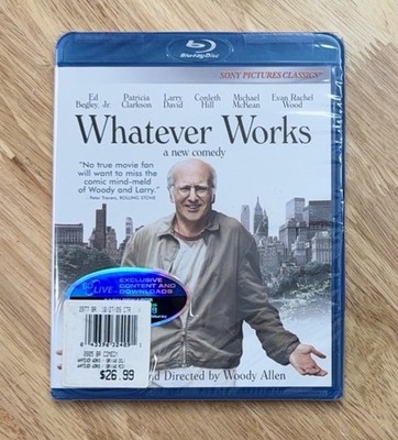 Whatever Works Blu-ray, 2009 Larry David Woody Allen Evan Rachel Wood NEW SEALED