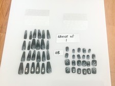 Cool Spider Web Crystal Body Press On Nails Art Accessory Dark Goth 24 Pieces