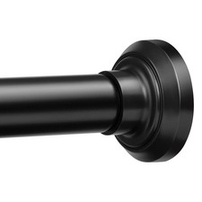 1" Black Shower Curtain Rod, 30-76" Adjustable, Secure Tension