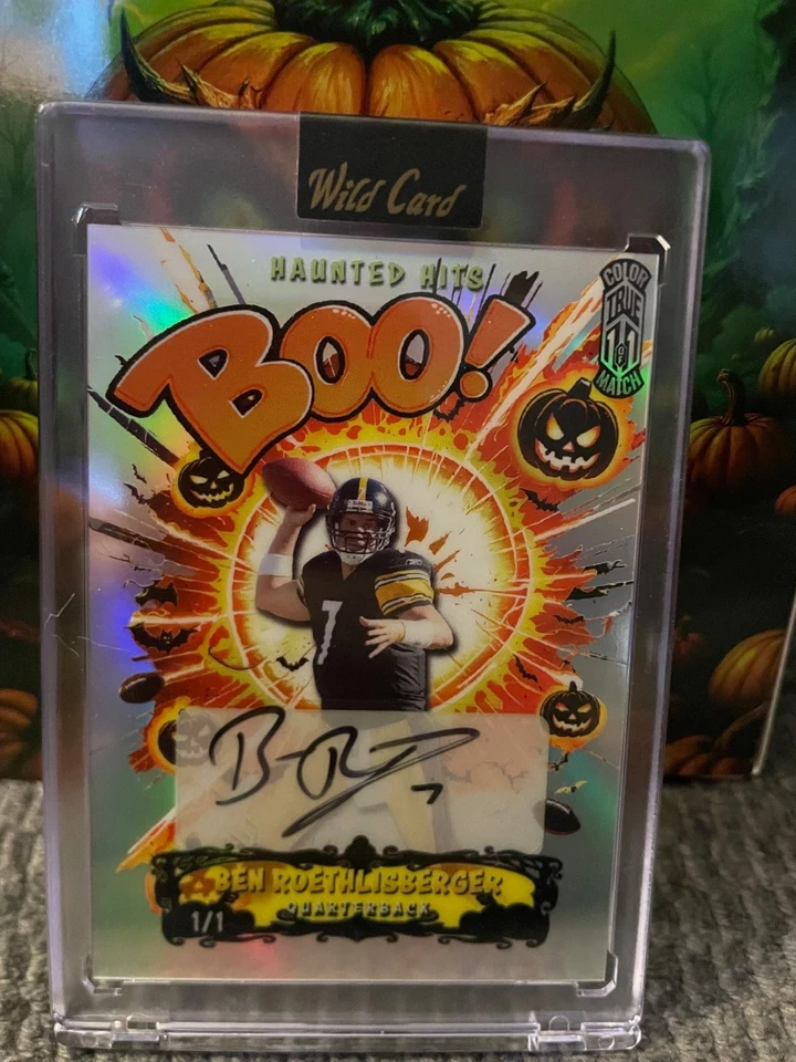 Wildcard 2025 ¡Boo! True Color Match 1/1 Auto Ben Roethlisberger Foto 2 de 4