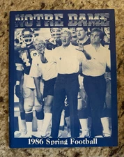 1986 Notre Dame Spring Football Prospectus Media Guide Lou Holtz Fighting Irish