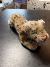Steiff Leopard Mohair Plush  7 to 8 in. 1950s no ID Vintage