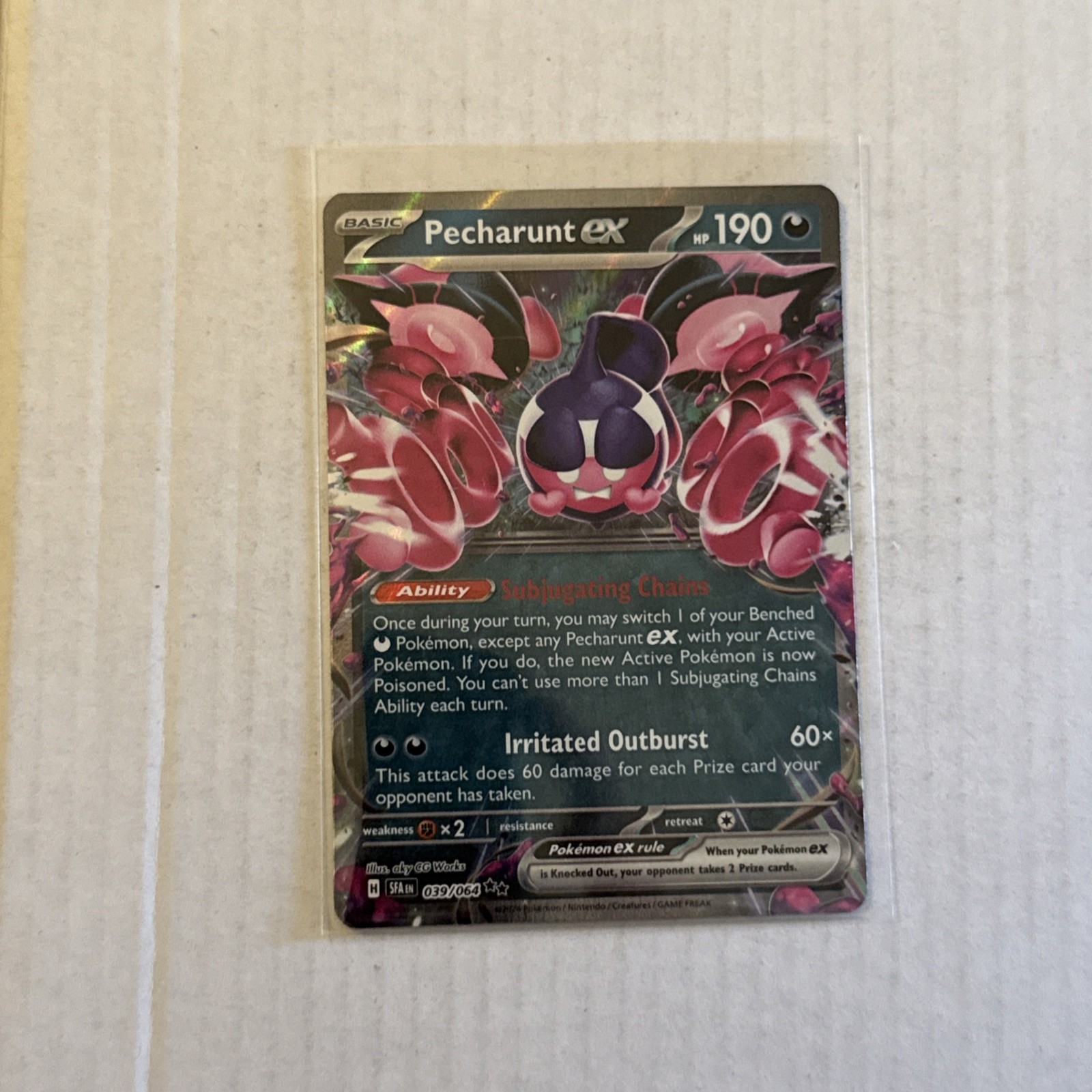 Pecharunt EX 39/64 Pokemon Shrouded Fable Holo Double Rare. Pk001401