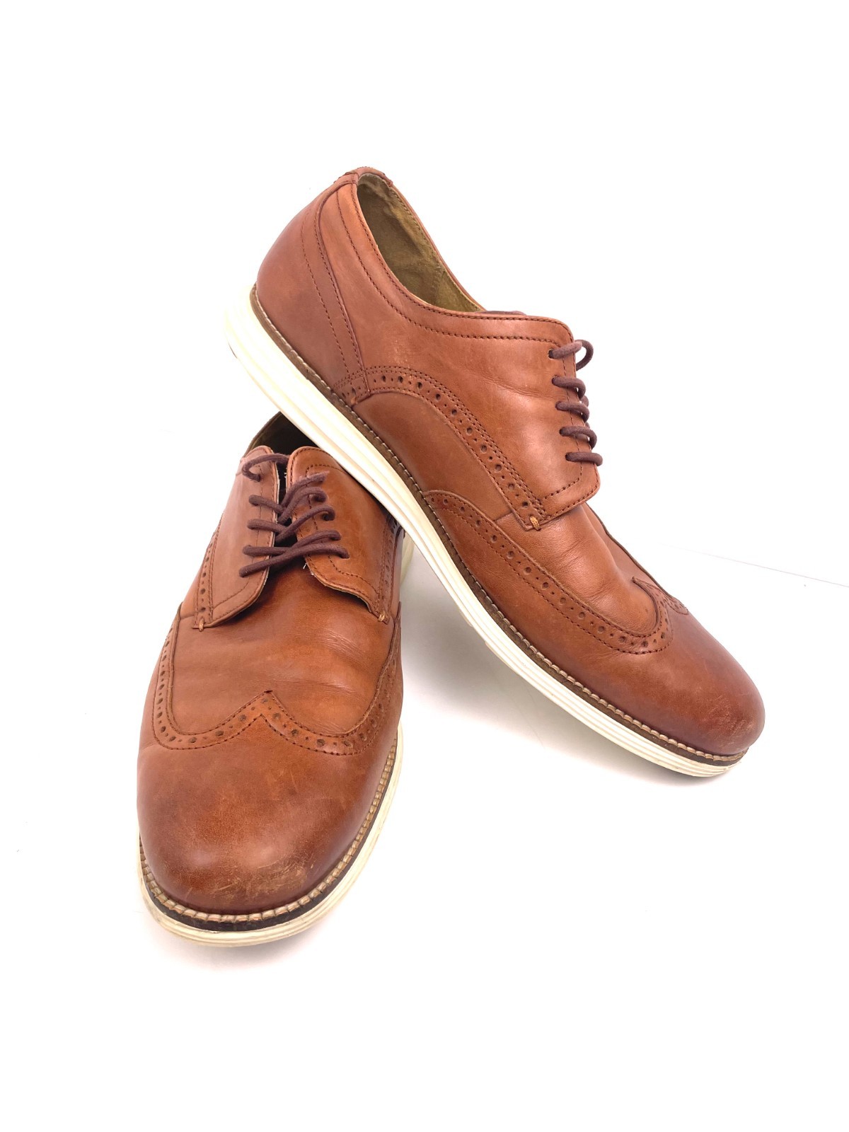 SAOLA Oxford Cole Haan LunarGrand punta alare uomo marrone vera pelle C26471 taglia 13M