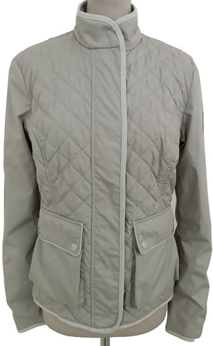 Belstaff Women's Quilted Jacket Size 18 Silver Pockets Long Sleeves Used