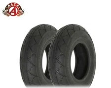 2 (TWO) ALTALINE SCOOTER WIRE BEAD TIRES 200 X 50 BLACK SLICK/SMOOTH TREAD.