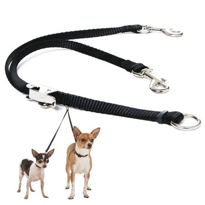 Sporn Dog Leash Splitter for Two Dogs - No Tangle Double X-Small, Black 