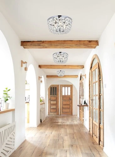 Elegant Lighting 1109F10 Cora 3 Light 10"W Semi-Flush Bowl - Brass - Picture 2 of 4