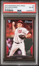 2013 BOWMAN DRAFT & PROSPECTS ROOKIES BLACK 1/1 #3 NATHAN KARNS 1/1 PSA 6