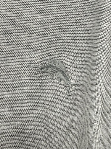 Tommy Bahama XL Gray Cotton Pullover Sweater Long Sleeve Marlin Logo - Picture 5 of 6