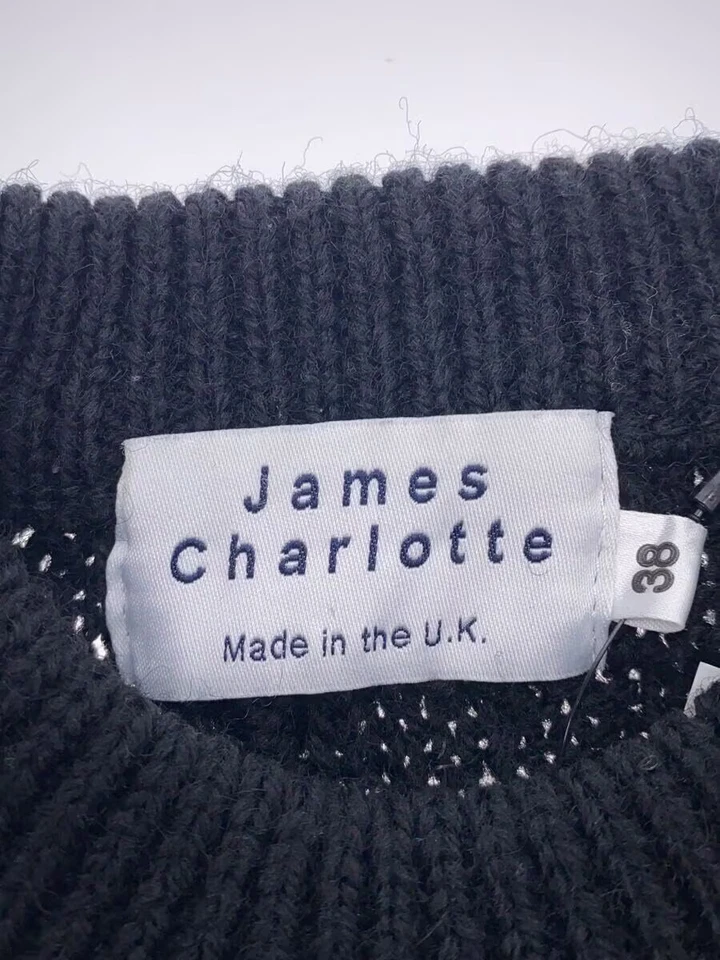 Suéter tejido James Charlotte (grueso) talla 38 lana negro C289 Foto 3 de 4