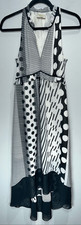 Anthropologie Maeve Channeled Dot Striped High-Low Hem Maxi Dress size 2