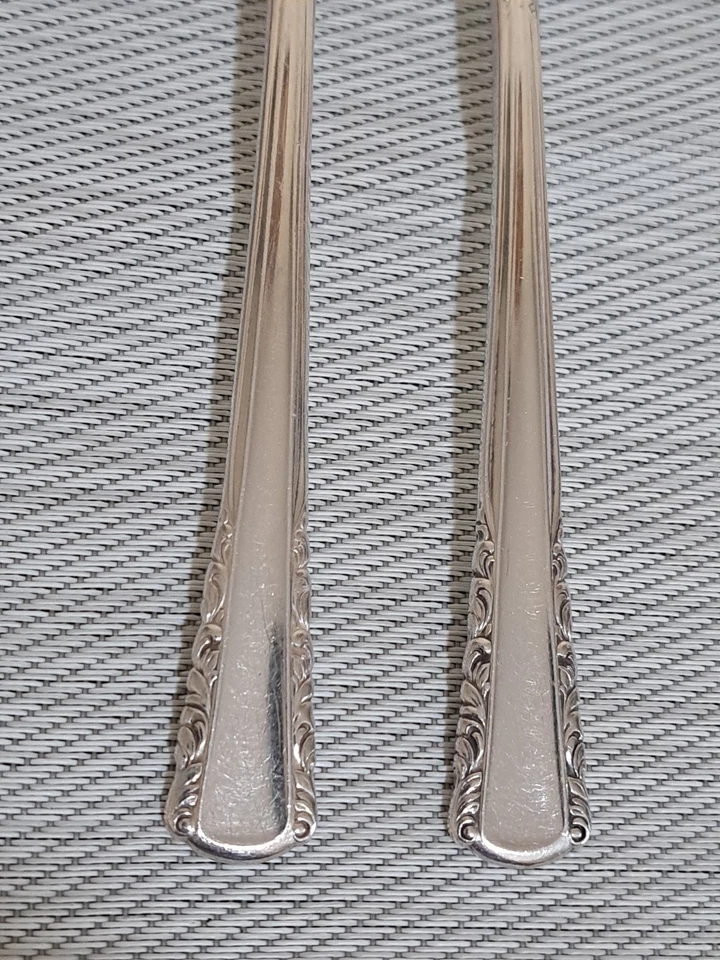 Tenedor de cena 8 piezas May Queen Holmes Edwards con incrustaciones de plata cubiertos cubiertos Foto 3 de 4