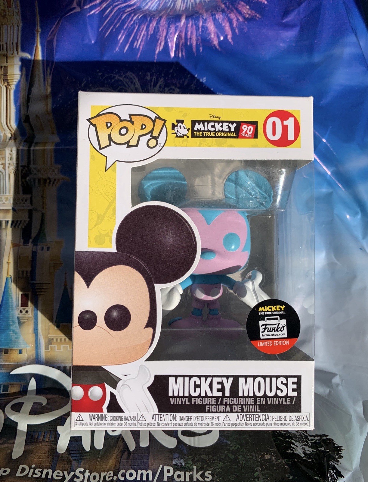 Funko Pop Mickey Mouse #01 90 Years Disney Blue & Purple Vinyl Figure New