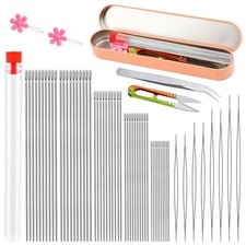 58 Pcs Beading Needles for Jewelry Making, Big Eye Beading Needles Ultra-Thin St