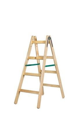 Doppelstufenleiter Leiter Stehleiter Holzleiter 2x 4 Stufen für Maler Elektriker