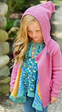 Matilda Jane size 8 Make Believe Autumn Sunset hooded Pink sweater So Sweet