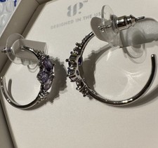 Bomb Party Rbp8211 Simplistic Love Amethyst Ombre Cz Rhodium Hoop Earrings Bomb Party Rbp8211 Simplistic Love Amethyst Ombre Cz Rhodium Hoop Earrings