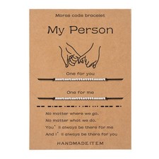 My Person Morse Code Bracelet, Best Friend Matching Gifts for 2 Couples, Secret