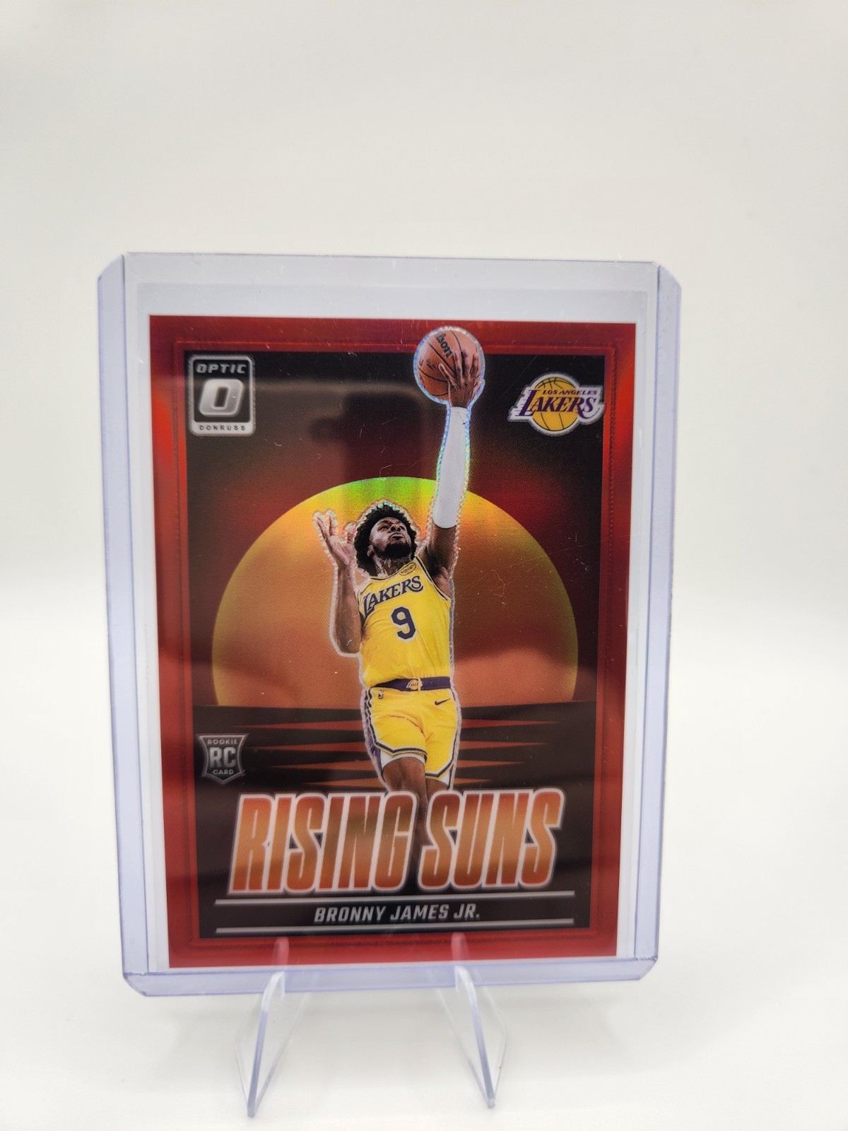 Bronny James Jr 2024-25 Donruss Optic Rising Suns Red 25/99 RC Lakers