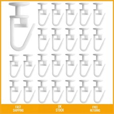 Smooth Plastic Curtain Gliders Hooks for Track Systems 11mm White 100 Pcs