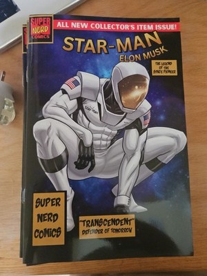 RARE Cardstock Star-Man Spider-Man 1 Elon Musk ORIGINAL Homage COMIC