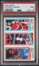 1980 TOPPS M.LUCAS, J.ERVING A.JEELANI 62-262-158 PSA 9