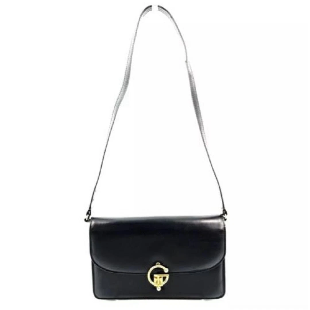 Ancien sac bandoulière Gucci pochette 2 voies cuir noir #PGC7UL