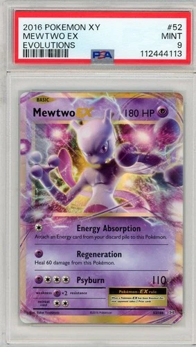 2016 Pokemon XY Evolutions Mewtwo EX 52/108 PSA 9 MINT