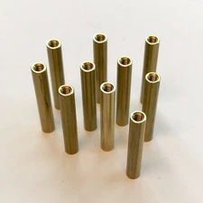 (PKG of 10) Standoff, 3/16" Round, F-F, 4-40, 1.2" L, Brass