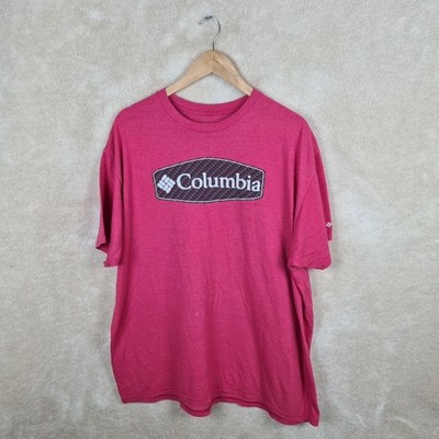 Columbia Spellout T-Shirt Herren XXL Pink Print Logo Z1219